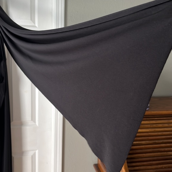 Black halter gown; has two very long scarf-like sashes that wrap around. - Picture 3 of 4